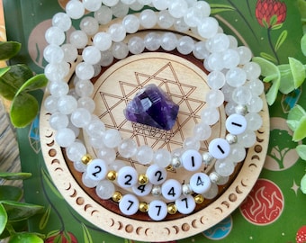 Angel Number Bracelet, Angel Number Beaded Bracelet, Angel Number Jewelry, Beaded Bracelets, Beaded Bracelets for Women, Gemstone Bracelets