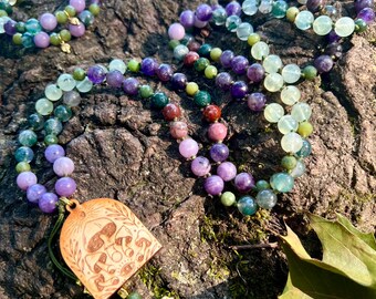 108 beaded mala ,108 beaded meditation mala, Gemstone Mala, Beaded Necklace, Meditation Mala Neckalce, crystal mala, prayer beads, yoga
