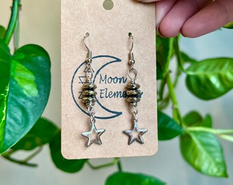 Star Earrings, Star Earrings Dangle, Gemstone Earrings, Gemstone Earrings Dangle, Crystal Earrings, Crystal Earrings Dangle, Silver Earrings