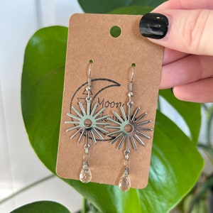 Gemstone Earrings, Gemstone Earrings Dangle, Crystal Earrings, Crystal Earrings Dangle, Sun Earrings, Sun Earrings Dangle, Silver Earrings