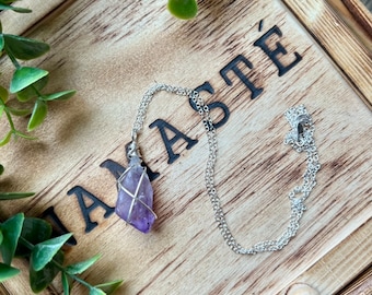 Amethyst Necklaces, Amethyst Pendants, Wire Wrapped, Amethyst Crystals, Crystal Healing, Crystal Jewelry, Sterling Silver Jewelry, Amethyst