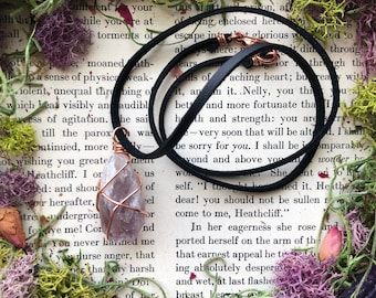 Collares de amatista, colgantes de amatista, alambre envuelto, cristales de amatista, curación con cristales, joyería de cristal, alambre de cobre envuelto, amatista