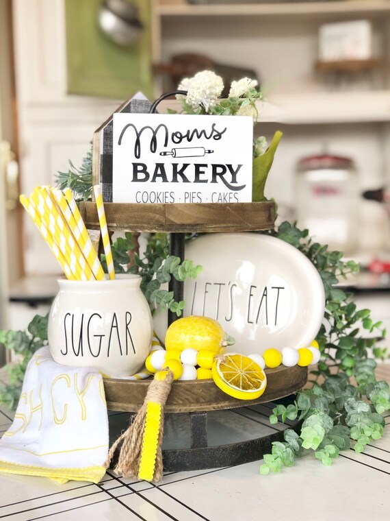 Tiered Tray Moms Bakery Mini Sign Kitchen Decor Etsy