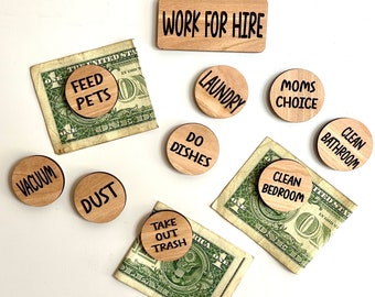 Round Chore Magnets | Wood Magnets | Chore Charts | Chores | Chore Magnets