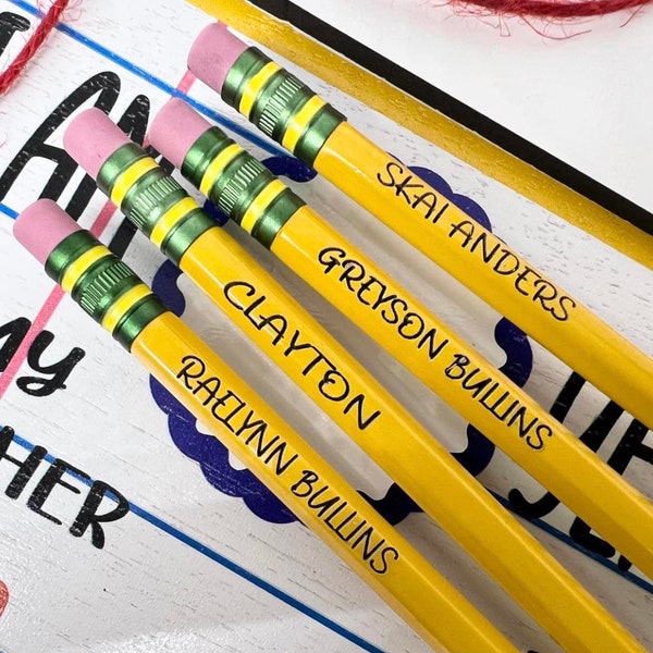 Personalized pencils, Personalized engraved name pencils | back to school custom pencils | #2 pencils