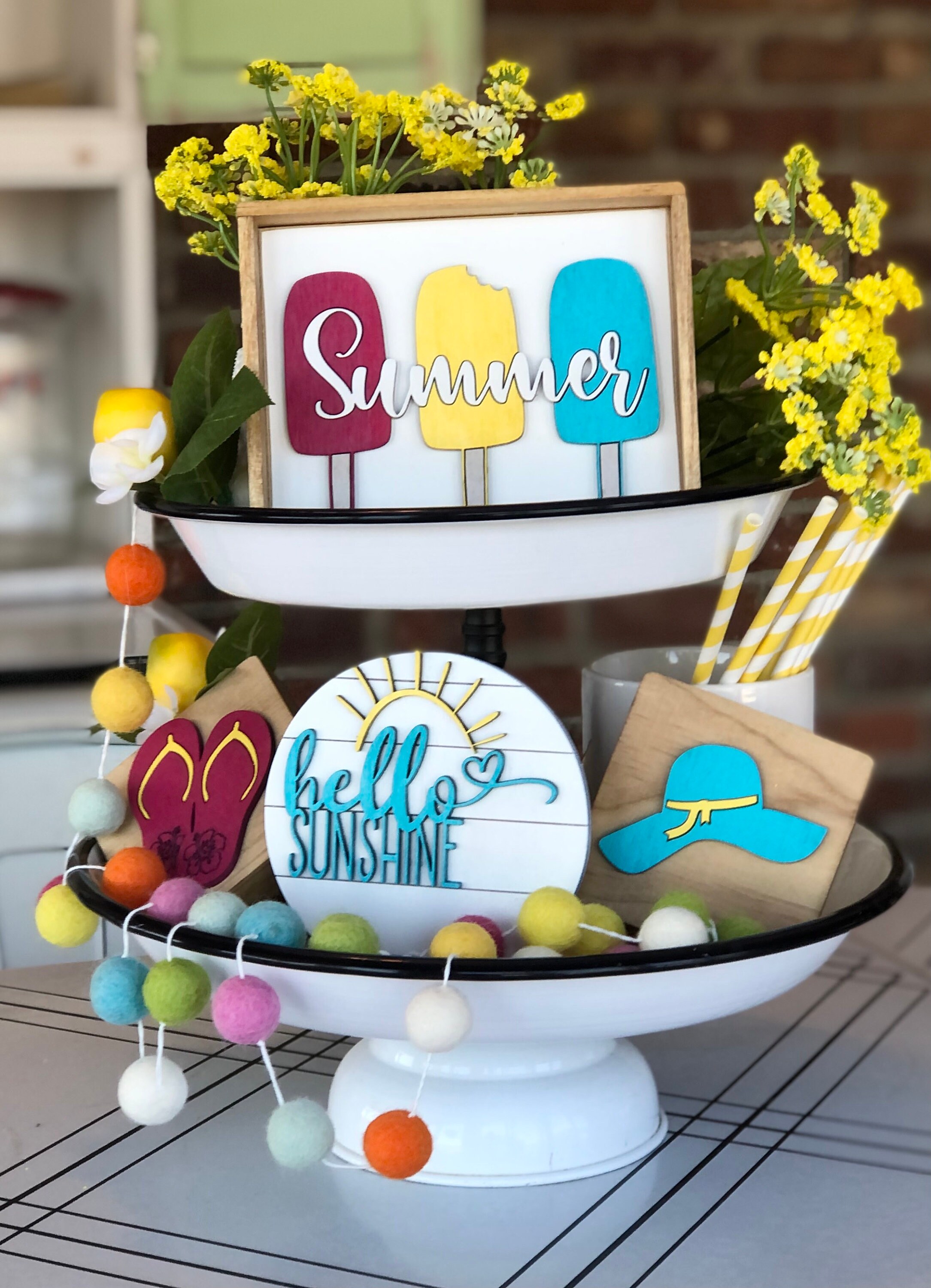 Popsicles Summer tiered tray bundle | summer tier tray decor