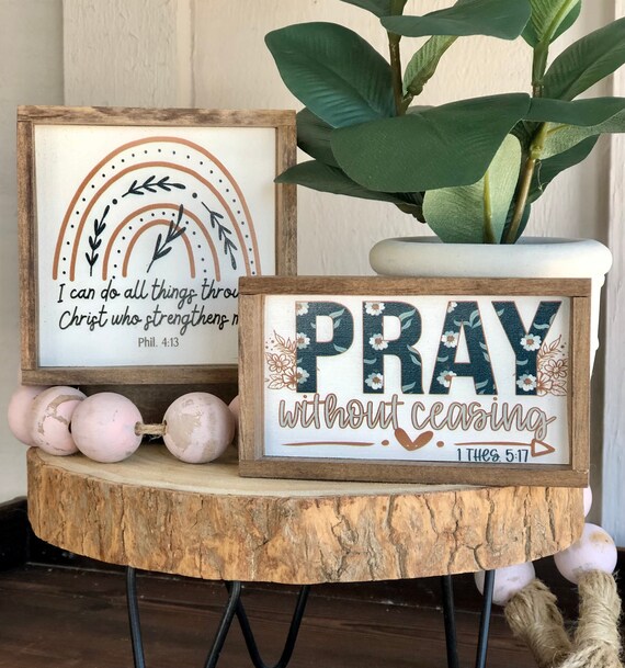 Bible Verse Mini Signs Religious Tray Signs I Can Do All Etsy