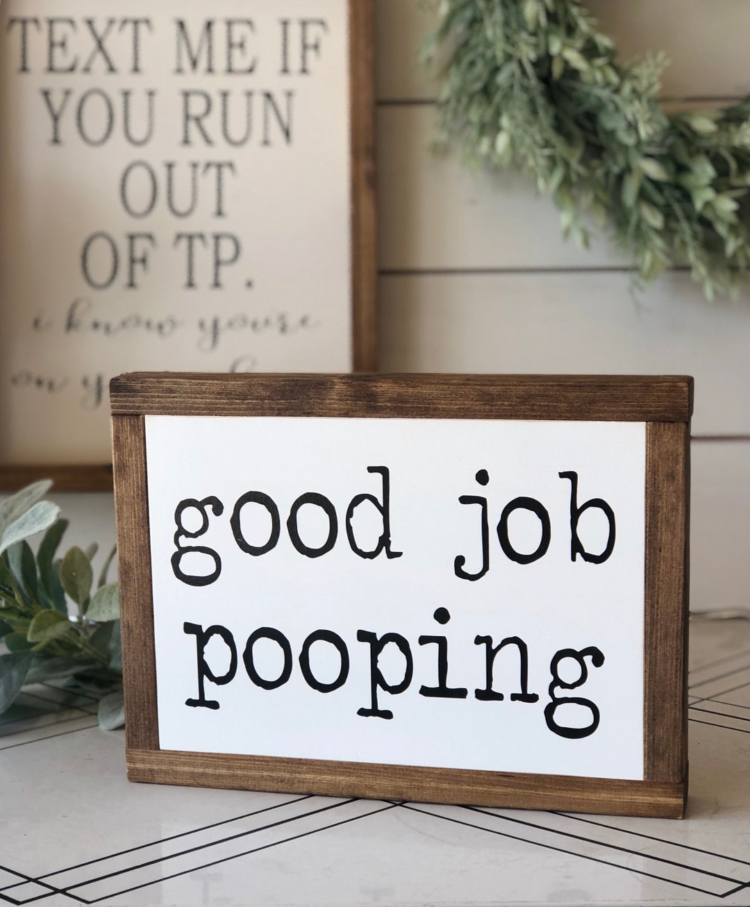 Funny Bathroom Sign Restroom Jokes Good Job Pooping - Etsy