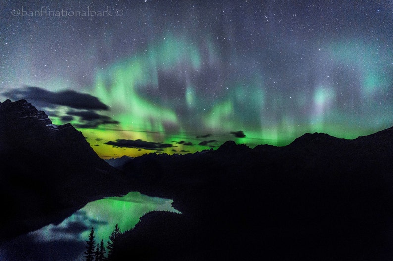 Peyto Lake Aurora Photography Print image 1