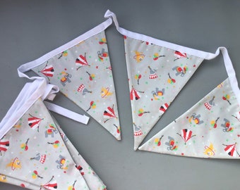 All the fun of the Circus handmade cotton bunting