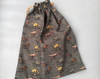 Dinosaur Draw string bag fully lined - Free Delivery
