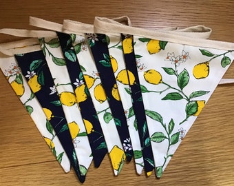 Lemons handmade cotton bunting