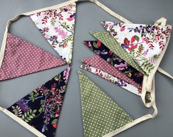 Summer Berries design handmade cotton bunting