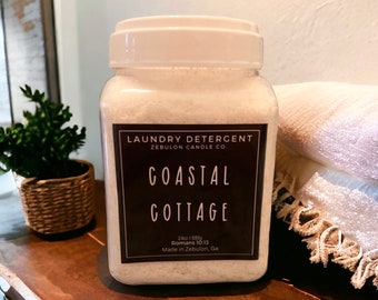 Coastal Cottage Natural powdered Laundry Detergent, Spring and Summer Scented, 25 oz, HE Friendly Laundry Powder,