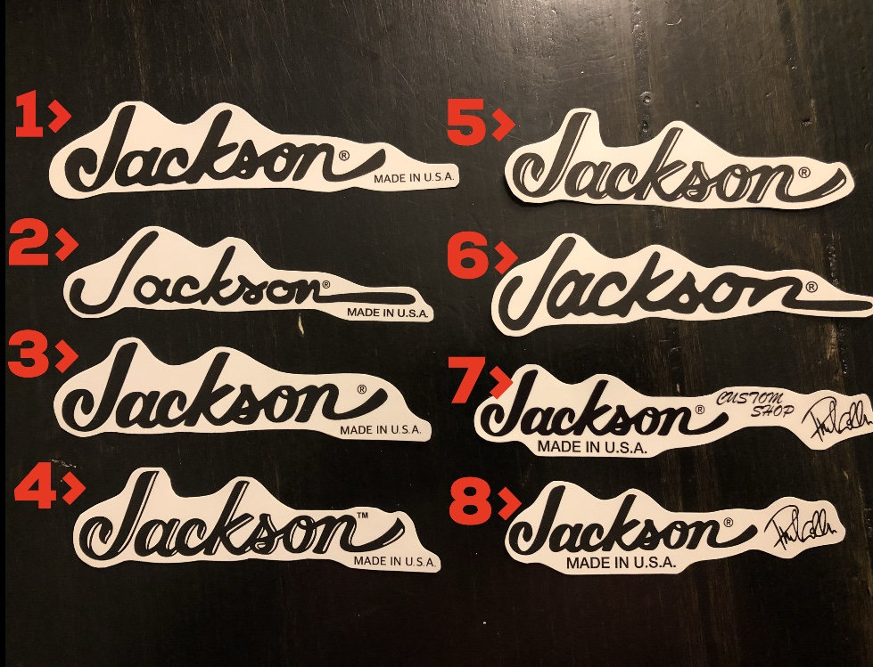 Jackson USA Guitar Headstock Logo Decal Multi Rhoads Collen Etsy