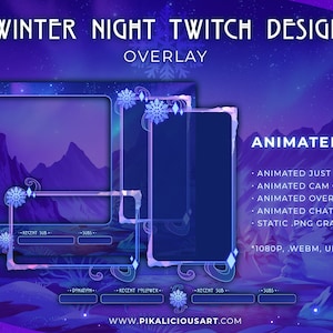 Winter Night Twitch Design - Overlay