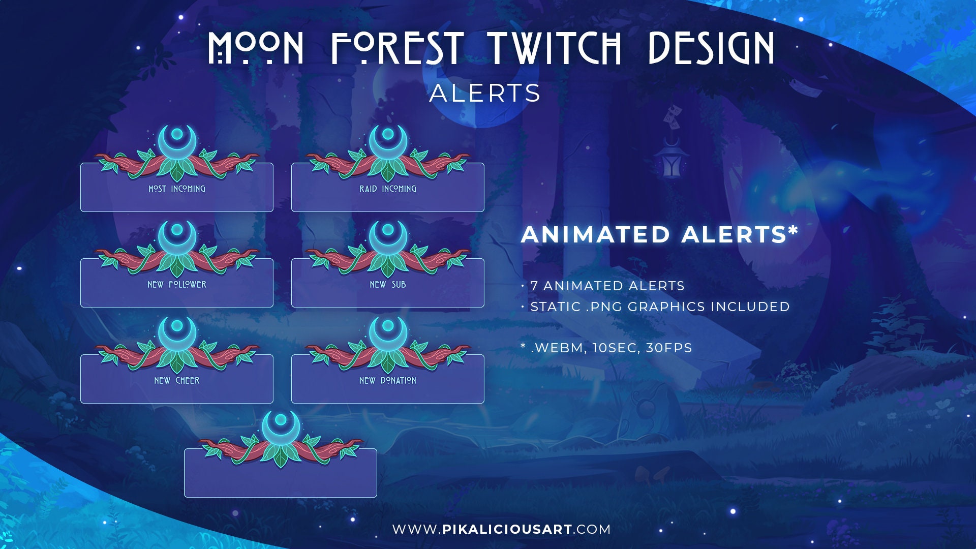 Moon Forest Twitch Design - Alerts