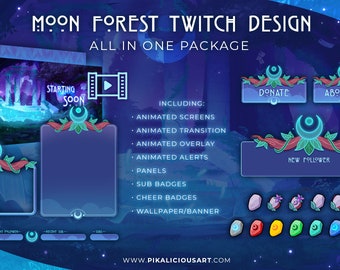 Moon Forest Twitch Design - All in One Package