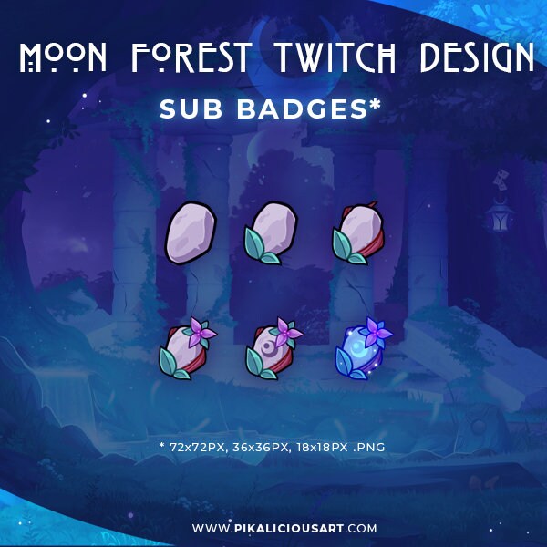 Moon Forest Twitch Design - Sub Badges