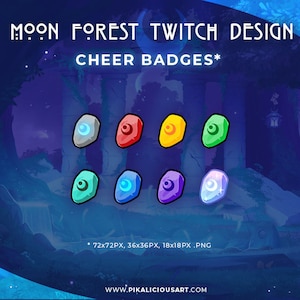 Moon Forest Twitch Design - Cheer Badges