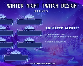 Winter Night Twitch Design - Alerts