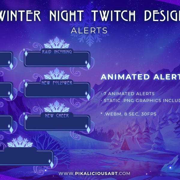 Winter Night Twitch Design - Alerts