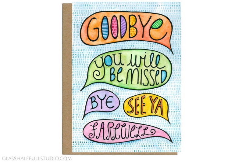 Carte Dadieu Carte Mobile Carte De Depart De Collegue Etsy