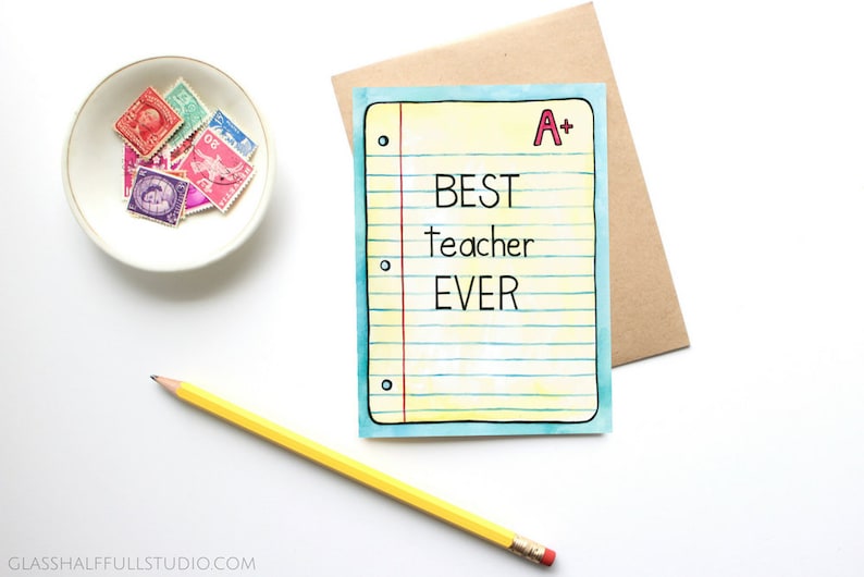 Teacher Card Card for Teacher End of School Gift Best Teacher Ever Card Teacher Mentor Gift Teacher Appreciation Teacher Gift