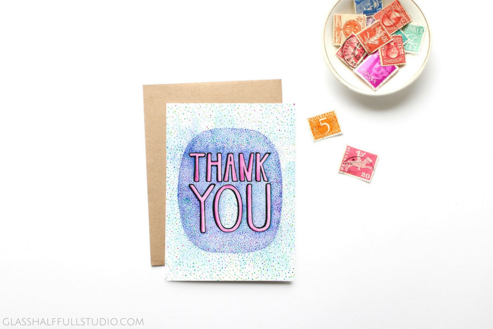 Thank you! :: thank you :: myniceprofile.com Thank You Card Cute Thank You Card Thanks Card Colorful | Etsy