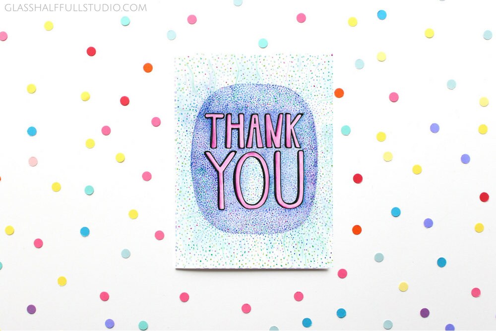 Cute thank you card Thank You Card Cute Thank You Card Thanks Card Colorful | Etsy