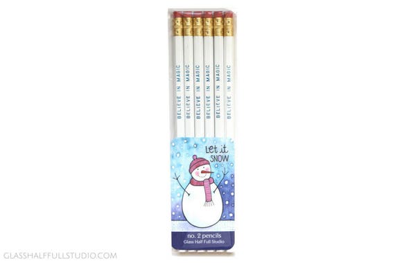 holiday pencils christmas pencils believe in magic etsy christmas pencils