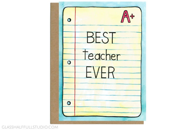 Teacher Card Card for Teacher End of School Gift Best Teacher Ever Card Teacher Mentor Gift Teacher Appreciation Teacher Gift