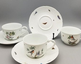 RESERVED Limoges Ceralene Les Oiseaux Footed Cup & Saucer RESERVED Limoges Ceralene Les Oiseaux Footed Cup & Saucer
