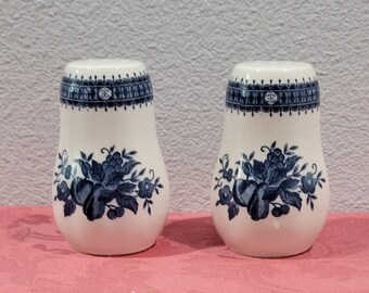 Blue Floral Salt and Pepper Shakers - Made in Japan