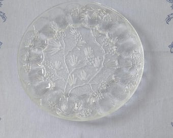 Vintage Indiana Glass Deviled Egg Plate: Ponderosa Pine Design, 18-Egg Serving Tray