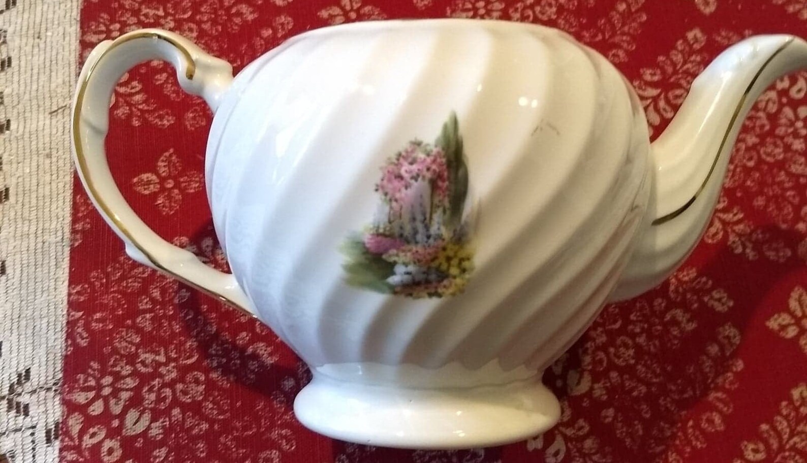 Vintage Ellgreave Teapot English Garden Thatched Cottage Etsy