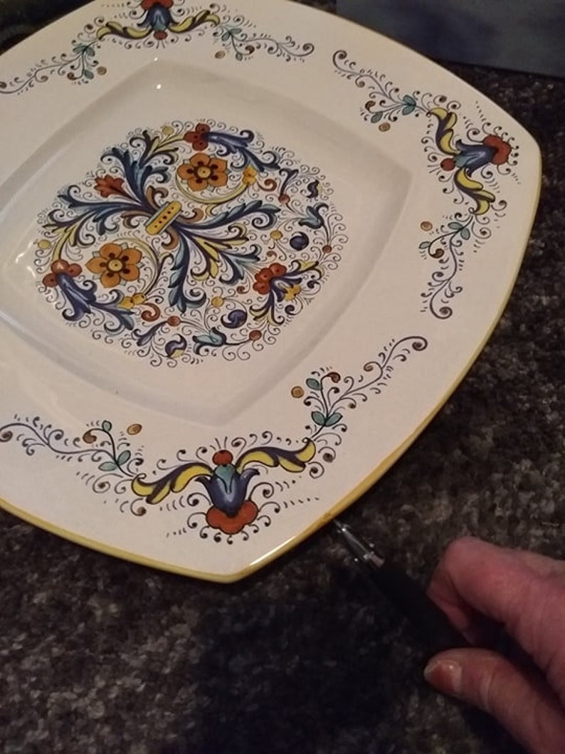 Italian Plate Deruta Ceramiche 14 12 Square Service Plate Majolica
