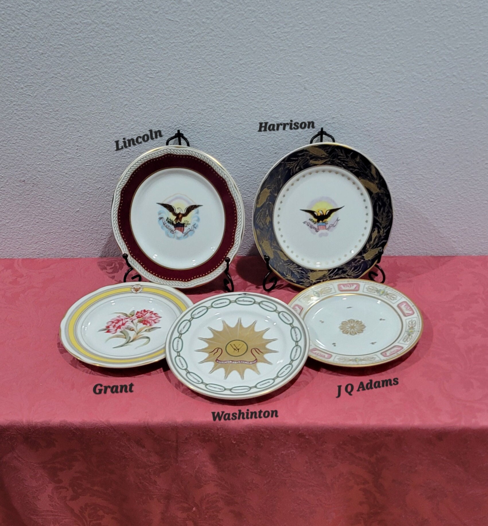 White House Dessert Plate: Woodmere China, Benjamin Harrison