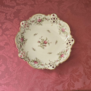 Vintage Rosenthal Moliere Mossrose Elfenbein Porcelain Plate Kronach Germany 1901 - 1933 Hard to find MINT GIFT