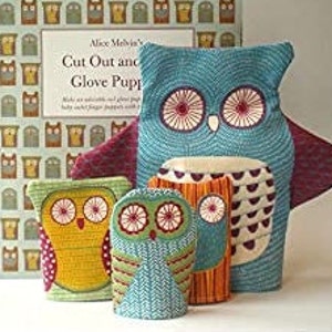 May include: A set of four felt owl finger puppets. The puppets are in various colors and patterns, including blue, green, yellow, and orange. The puppets are designed to be used for storytelling and imaginative play.