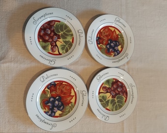 BIA Liz Ross The Monkey and The Peddler Set of 4 Appetizer Plates