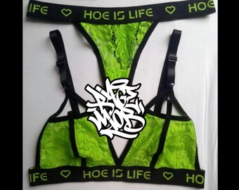lime green bra and panties