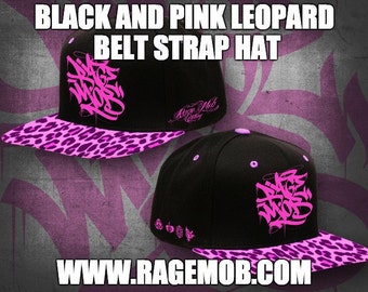 Rage Mob Clothing Black and Pink Leopard Belt Strap Hat