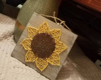 Rustic small Sunflower string art