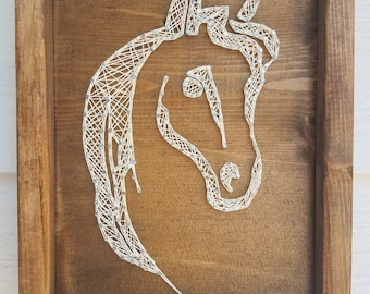 Horse sillouette String Art framed
