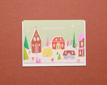Happy Christmas Village Card