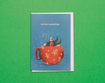 Seasonʻs Greetings Hot Cocoa Card