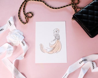 French Mermaid Print