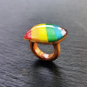 Pierścień tęczowy, pierścień Gay Pride, prawa równości, pierścień w kolorze tęczy, biżuteria tęczowa, biżuteria symboliczna