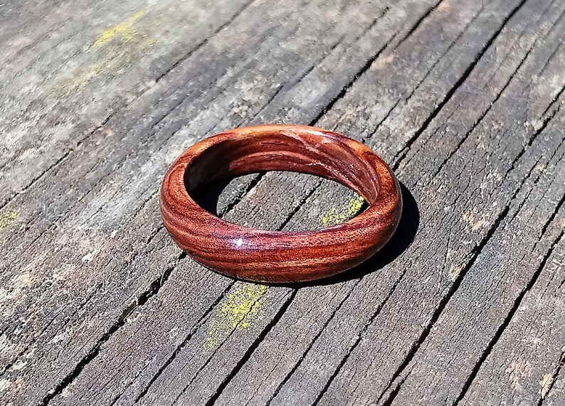 Wooden rings for men Wide Band Ring Bois de violette rosewood ring Alternative ring